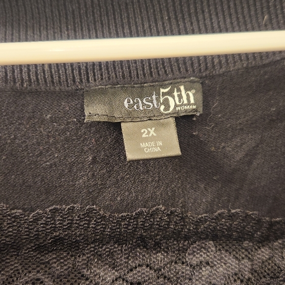 Womens East 5th Turtleneck Cowl Black Sweater Size 2X #S488 - Picture 2 of 6